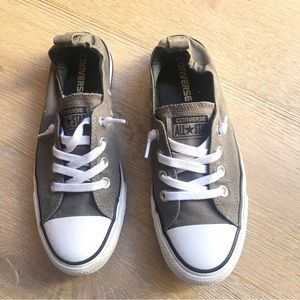 Converse Women’s Low Top Sneakers. Olive Green, Size 8. EUC.